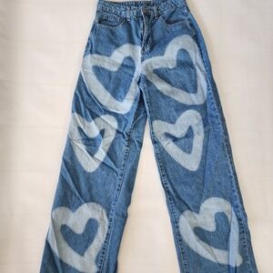 Shein Womens Jeans Heart Size 2